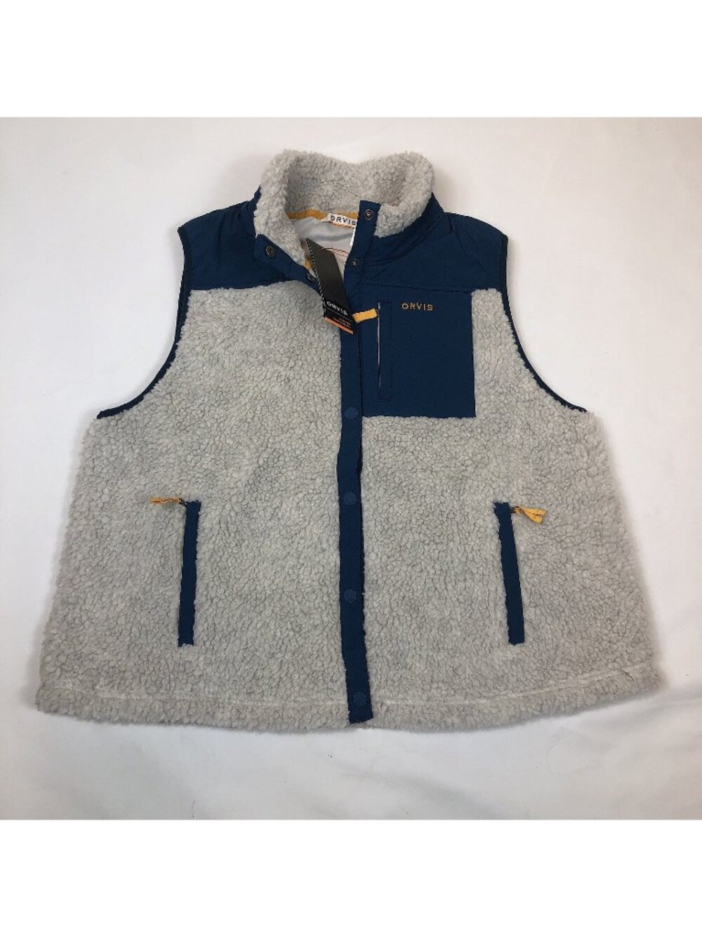 Orvis Mens High Pile Sherpa Fleece Mad River Snap Vest Size XL New with Tags